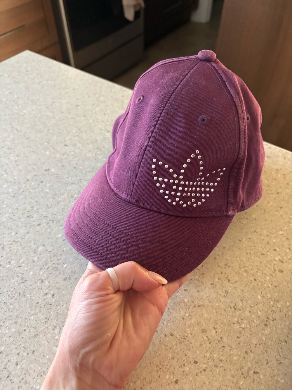 adidas Purple Fitted Baseball Cap with Logo Tape